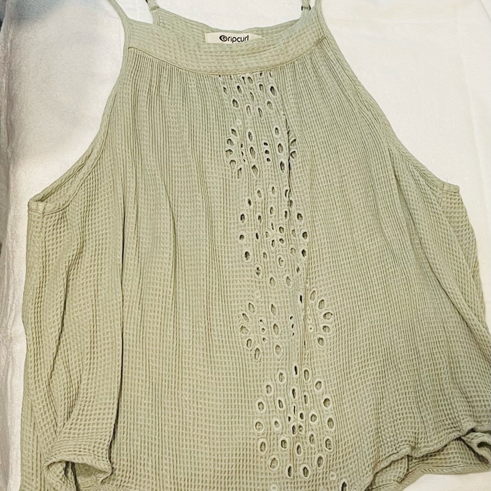 Rip Curl Green woven Cut Out Tank Top Xl